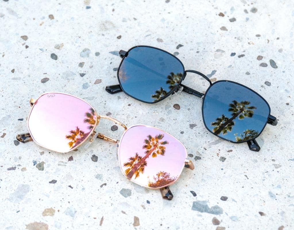 Retro geometric metal frame sunglasses