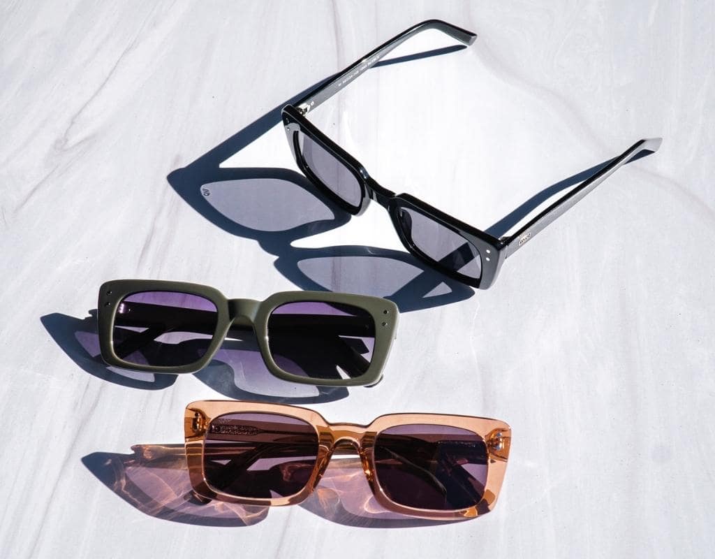 Retro rectangular frame sunglasses